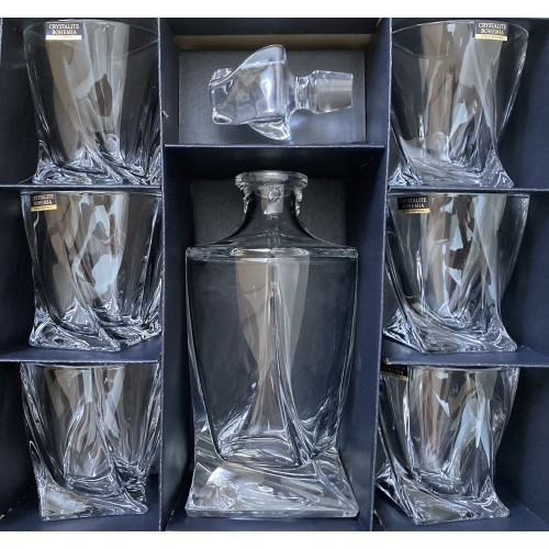 Crystal set of Whisky Quadro 1+6, unleaded crystalite